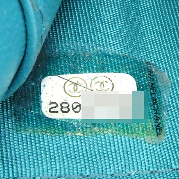 CHANEL Coco Mark Tri-fold Wallet Leather Turquoise Blue ⭐ - Picture 9 of 10